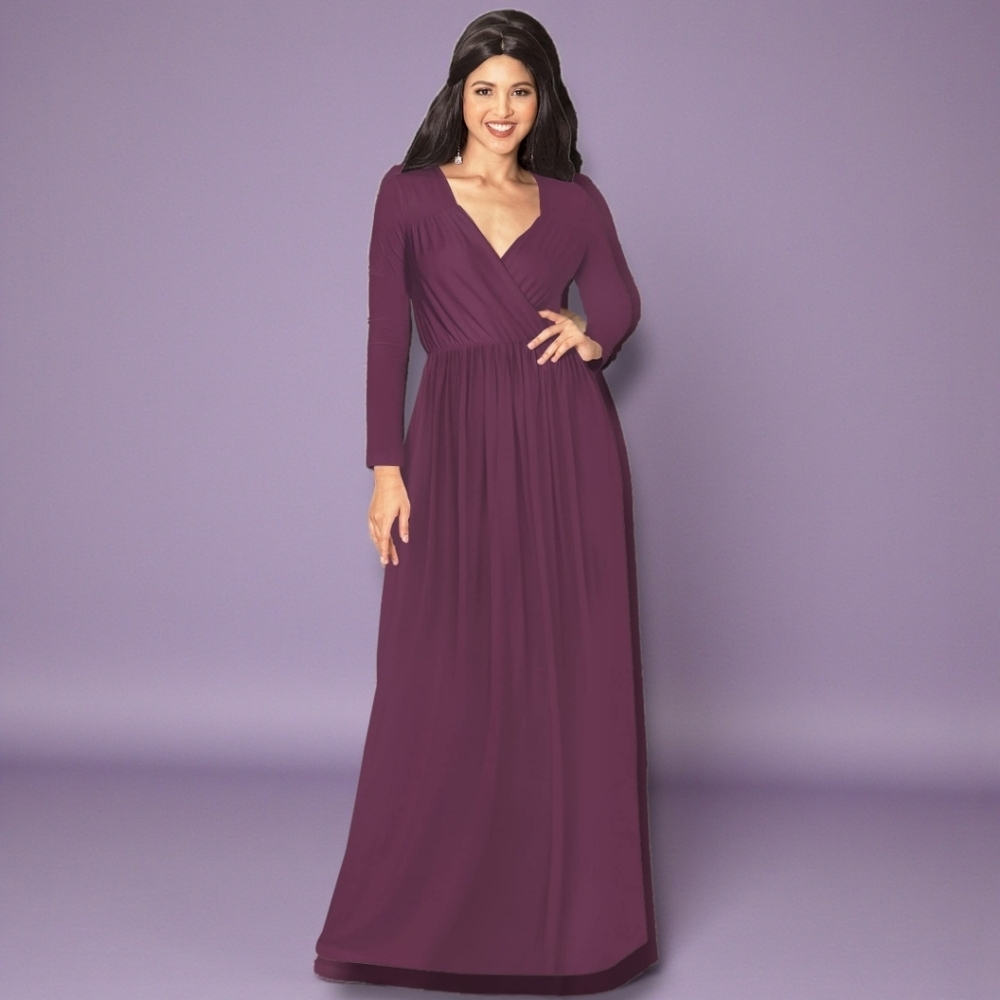 KOH KOH - 3X Plum Chic Maxi Dress - Picture 3 of 15